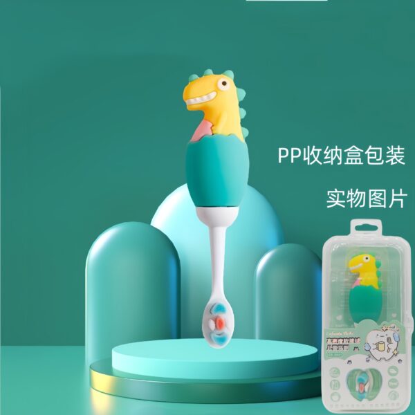 BB017-Image (1) DinosaurFun-Cute 3D Cartoon Animal Toothbrush for Kids - Extra Soft Bristles - Gentle Oral Care for Toddlers Aged 1-7