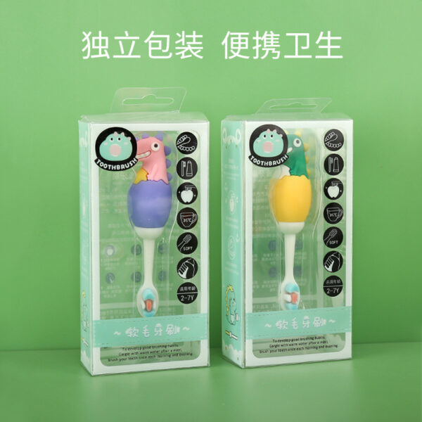 BB017-Image (10) DinosaurFun-Cute 3D Cartoon Animal Toothbrush for Kids - Extra Soft Bristles - Gentle Oral Care for Toddlers Aged 1-7