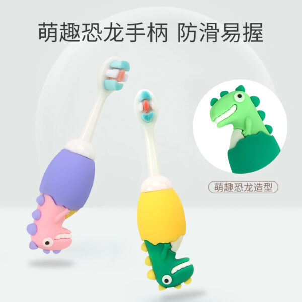 BB017-Image (11) DinosaurFun-Cute 3D Cartoon Animal Toothbrush for Kids - Extra Soft Bristles - Gentle Oral Care for Toddlers Aged 1-7