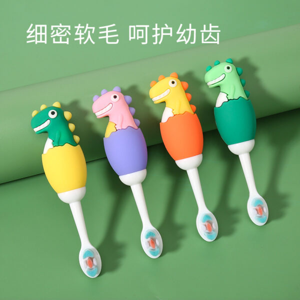 BB017-Image (12) DinosaurFun-Cute 3D Cartoon Animal Toothbrush for Kids - Extra Soft Bristles - Gentle Oral Care for Toddlers Aged 1-7