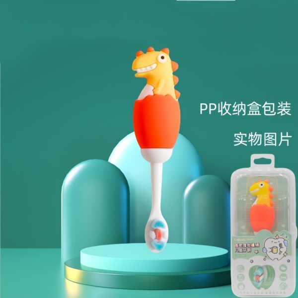 BB017-Image (15) DinosaurFun-Cute 3D Cartoon Animal Toothbrush for Kids - Extra Soft Bristles - Gentle Oral Care for Toddlers Aged 1-7