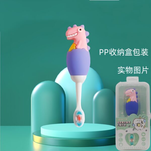 BB017-Image (2) DinosaurFun-Cute 3D Cartoon Animal Toothbrush for Kids - Extra Soft Bristles - Gentle Oral Care for Toddlers Aged 1-7