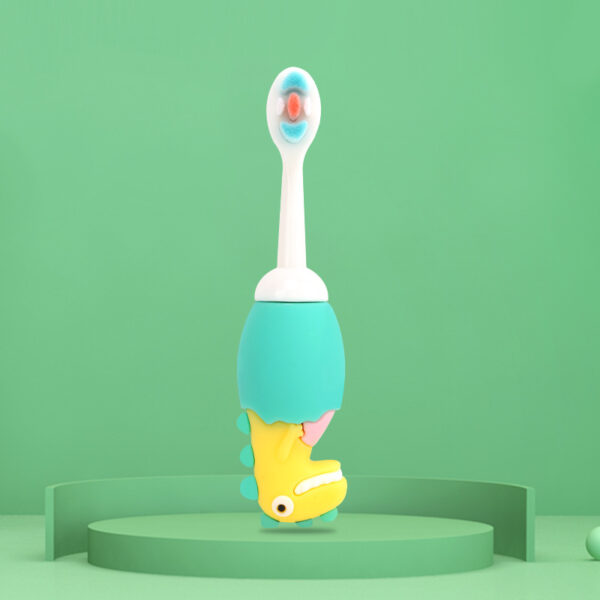BB017-Image (3) DinosaurFun-Cute 3D Cartoon Animal Toothbrush for Kids - Extra Soft Bristles - Gentle Oral Care for Toddlers Aged 1-7