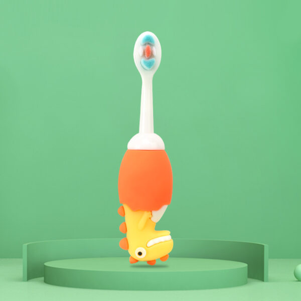 BB017-Image (5) DinosaurFun-Cute 3D Cartoon Animal Toothbrush for Kids - Extra Soft Bristles - Gentle Oral Care for Toddlers Aged 1-7
