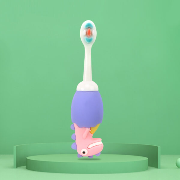 BB017-Image (6) DinosaurFun-Cute 3D Cartoon Animal Toothbrush for Kids - Extra Soft Bristles - Gentle Oral Care for Toddlers Aged 1-7
