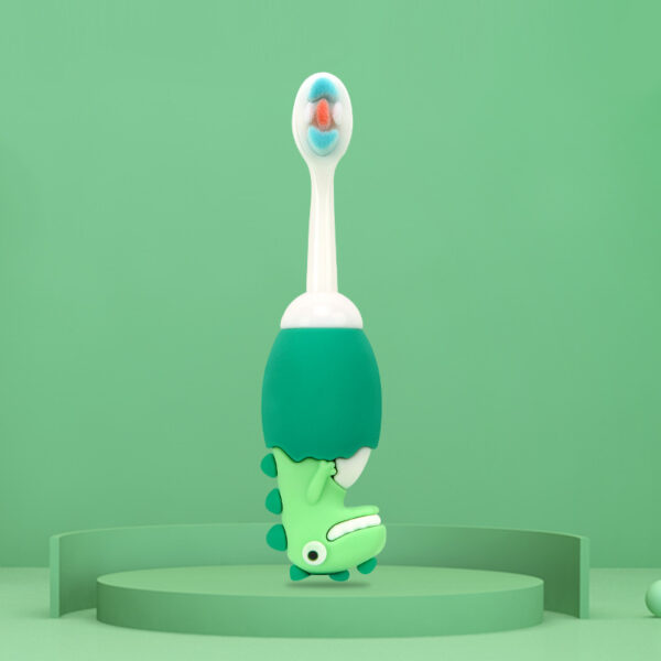 BB017-Image (7) DinosaurFun-Cute 3D Cartoon Animal Toothbrush for Kids - Extra Soft Bristles - Gentle Oral Care for Toddlers Aged 1-7