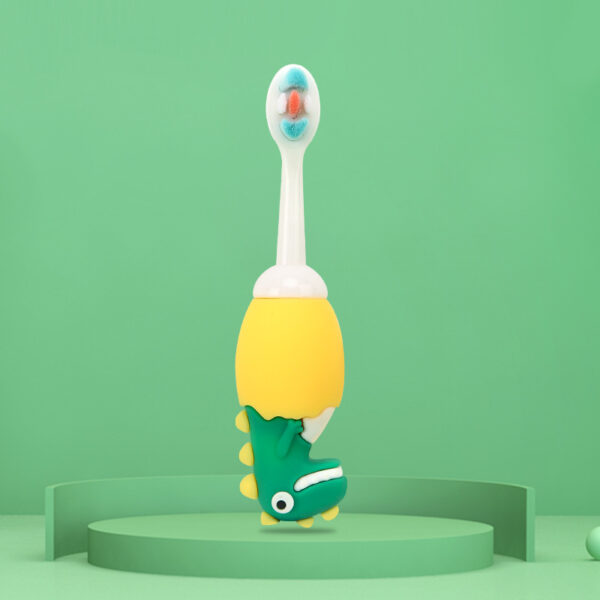 BB017-Image (8) DinosaurFun-Cute 3D Cartoon Animal Toothbrush for Kids - Extra Soft Bristles - Gentle Oral Care for Toddlers Aged 1-7