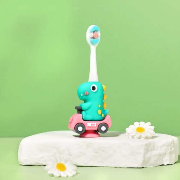 Dino-Cute 3D Cartoon Animal Toothbrush for Kids - Extra Soft Bristles - Gentle Oral Care for Toddlers Aged 1-7