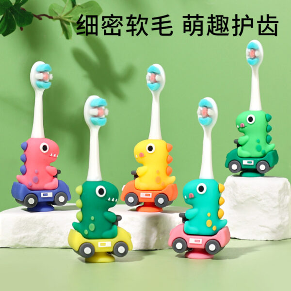 Dino-Cute 3D Cartoon Animal Toothbrush for Kids - Extra Soft Bristles - Gentle Oral Care for Toddlers Aged 1-7