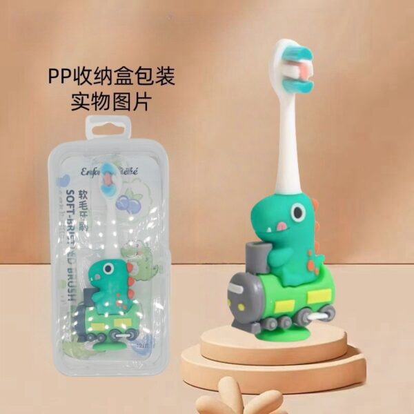 Dino-Cute 3D Cartoon Animal Toothbrush for Kids - Extra Soft Bristles - Gentle Oral Care for Toddlers Aged 1-7
