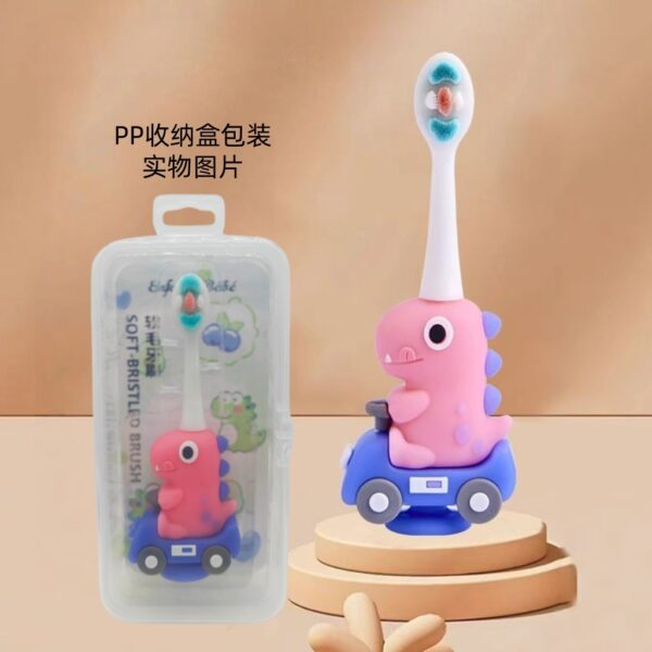 Cute Dinosaur 3D Cartoon Animal Toothbrush for Kids - Extra Soft Bristles - Gentle Oral Care for Toddlers Aged 1-7