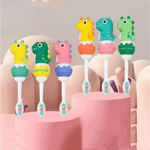 3D Cartoon Design Silicone Baby Toothbrush - BB21