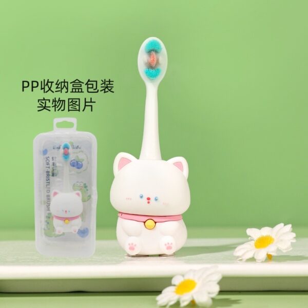 Kitten-Cute 3D Cartoon Animal Toothbrush for Kids - Extra Soft Bristles - Gentle Oral Care for Toddlers Aged 1-7