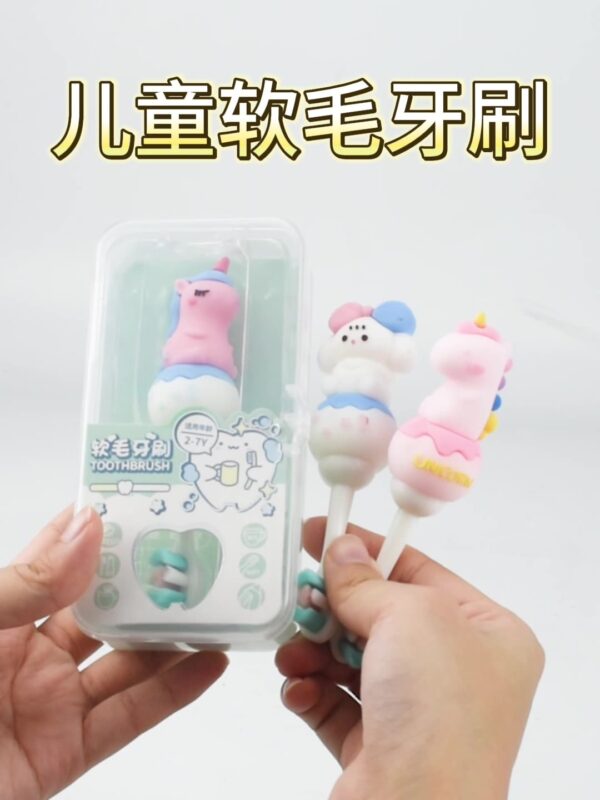O1CN019aGQbg1t1ENsJBHkS_!!6000000005841-0-tbvideo Unicorn-Cute 3D Cartoon Animal Toothbrush for Kids - Extra Soft Bristles - Gentle Oral Care for Toddlers Aged 1-7