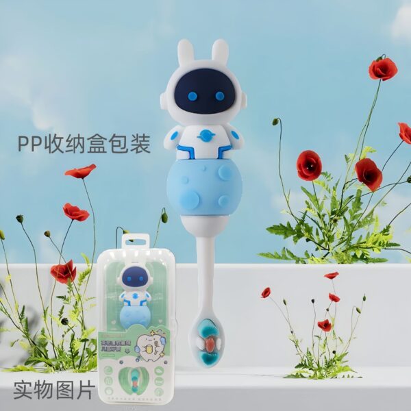 O1CN01HMsTvR1ZoQaSIZz1z_!!2212448223241-0-cib Roboto-Cute 3D Cartoon Animal Toothbrush for Kids - Extra Soft Bristles - Gentle Oral Care for Toddlers Aged 1-7