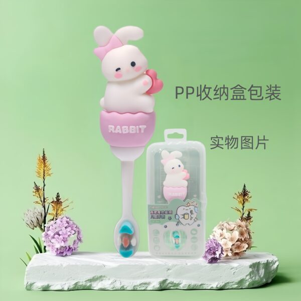 Rabbit-Cute 3D Cartoon Animal Toothbrush for Kids - Extra Soft Bristles - Gentle Oral Care for Toddlers Aged 1-7