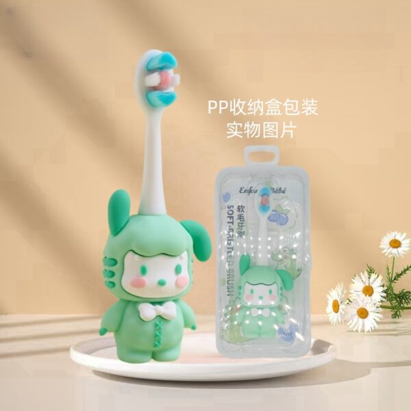 Ninja-Cute 3D Cartoon Animal Toothbrush for Kids - Extra Soft Bristles - Gentle Oral Care for Toddlers Aged 1-7