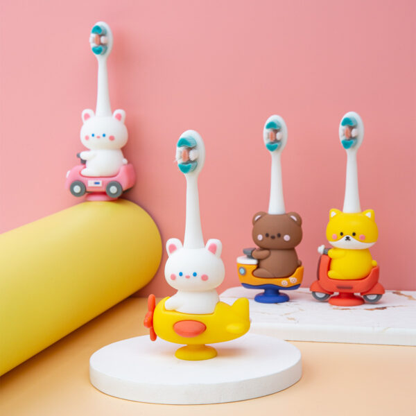 O1CN01VWFcuB1wjbaXpQ43T_!!2212307036344-0-cib Kitty-Cute 3D Cartoon Animal Toothbrush for Kids - Extra Soft Bristles - Gentle Oral Care for Toddlers Aged 1-7