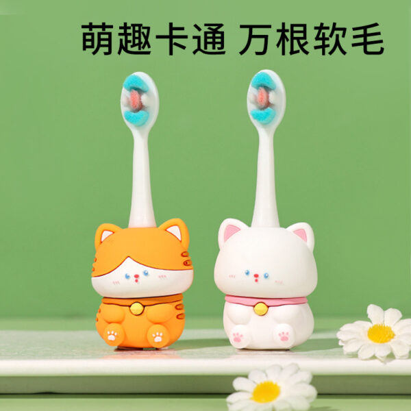Kitten-Cute 3D Cartoon Animal Toothbrush for Kids - Extra Soft Bristles - Gentle Oral Care for Toddlers Aged 1-7