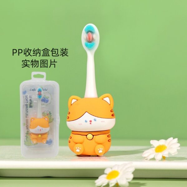 Kitten-Cute 3D Cartoon Animal Toothbrush for Kids - Extra Soft Bristles - Gentle Oral Care for Toddlers Aged 1-7