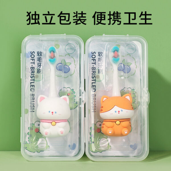 Kitten-Cute 3D Cartoon Animal Toothbrush for Kids - Extra Soft Bristles - Gentle Oral Care for Toddlers Aged 1-7