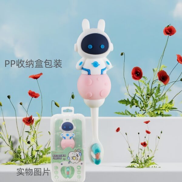 O1CN01mPvQ4D1ZoQaTn76Bf_!!2212448223241-0-cib Roboto-Cute 3D Cartoon Animal Toothbrush for Kids - Extra Soft Bristles - Gentle Oral Care for Toddlers Aged 1-7