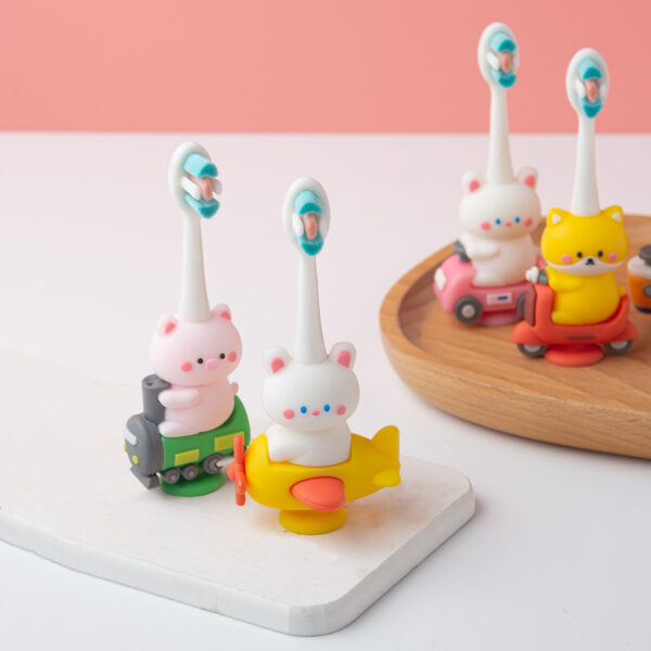 O1CN01oYw6Ee1wjbaVAK3y1_!!2212307036344-0-cib Kitty-Cute 3D Cartoon Animal Toothbrush for Kids - Extra Soft Bristles - Gentle Oral Care for Toddlers Aged 1-7