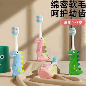 Dinosaur-Cute 3D Cartoon Animal Toothbrush for Kids - Extra Soft Bristles - Gentle Oral Care for Toddlers Aged 1-7