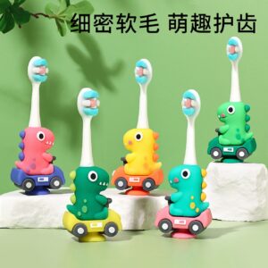 Dino-Cute 3D Cartoon Animal Toothbrush for Kids - Extra Soft Bristles - Gentle Oral Care for Toddlers Aged 1-7