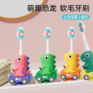 Cute Dinosaur 3D Cartoon Animal Toothbrush for Kids - Extra Soft Bristles - Gentle Oral Care for Toddlers Aged 1-7