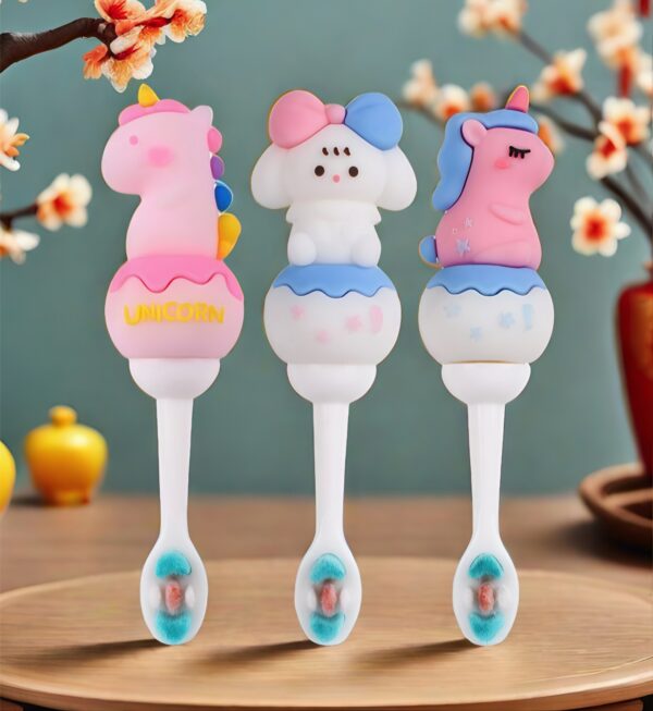 BB11 Unicorn-Cute 3D Cartoon Animal Toothbrush for Kids - Extra Soft Bristles - Gentle Oral Care for Toddlers Aged 1-7