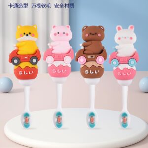 Cat-Cute 3D Cartoon Animal Toothbrush for Kids - Extra Soft Bristles - Gentle Oral Care for Toddlers Aged 1-7