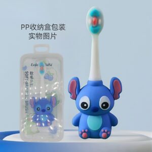Disney-Stitch-Cute 3D Cartoon Animal Toothbrush for Kids - Extra Soft Bristles - Gentle Oral Care for Toddlers Aged 1-7