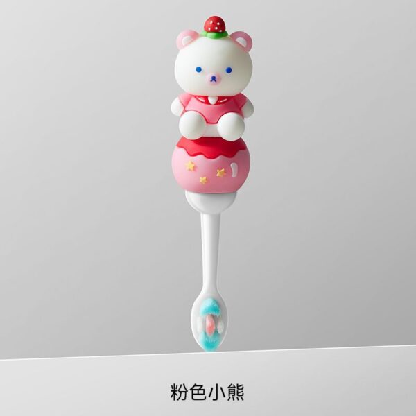 BB18 (2) SmallBear-Cute 3D Cartoon Animal Toothbrush for Kids - Extra Soft Bristles - Gentle Oral Care for Toddlers Aged 1-7