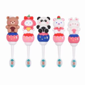 SmallBear-Cute 3D Cartoon Animal Toothbrush for Kids - Extra Soft Bristles - Gentle Oral Care for Toddlers Aged 1-7