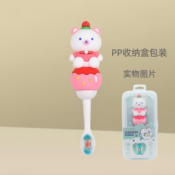 BB18 (6) SmallBear-Cute 3D Cartoon Animal Toothbrush for Kids - Extra Soft Bristles - Gentle Oral Care for Toddlers Aged 1-7