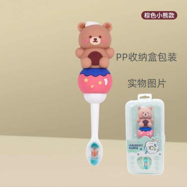 BB18 (8) SmallBear-Cute 3D Cartoon Animal Toothbrush for Kids - Extra Soft Bristles - Gentle Oral Care for Toddlers Aged 1-7