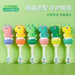 Small Dinosaure-Cute 3D Cartoon Animal Toothbrush for Kids - Extra Soft Bristles - Gentle Oral Care for Toddlers Aged 1-7