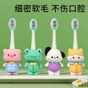 Frog-Cute 3D Cartoon Animal Toothbrush for Kids - Extra Soft Bristles - Gentle Oral Care for Toddlers Aged 1-7