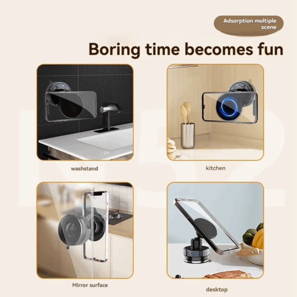 Universal Silicone Suction Cup Phone Holder Stand 360° Rotation Magnetic Windshield