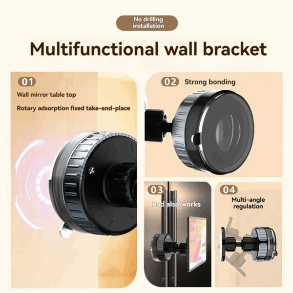 Universal Silicone Suction Cup Phone Holder Stand 360° Rotation Magnetic Windshield