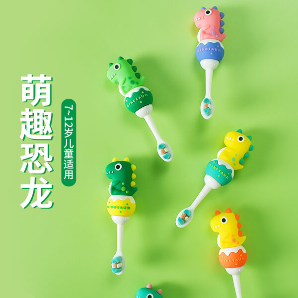 Small Dinosaure-Cute 3D Cartoon Animal Toothbrush for Kids - Extra Soft Bristles - Gentle Oral Care for Toddlers Aged 1-7