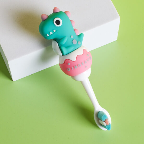 Small Dinosaure-Cute 3D Cartoon Animal Toothbrush for Kids - Extra Soft Bristles - Gentle Oral Care for Toddlers Aged 1-7