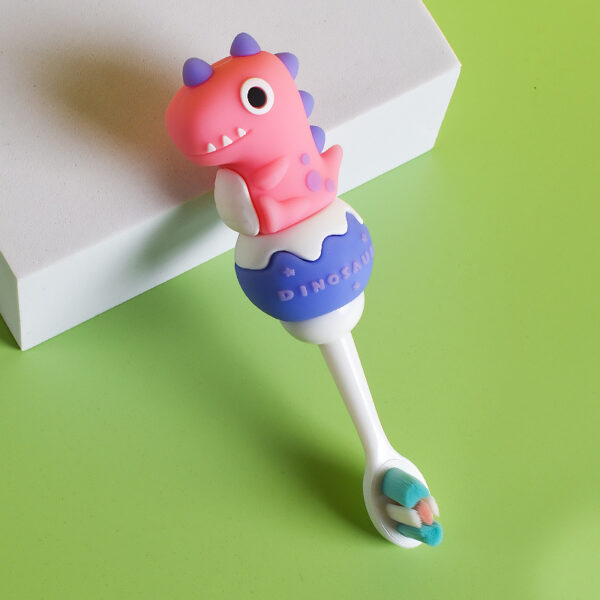 Small Dinosaure-Cute 3D Cartoon Animal Toothbrush for Kids - Extra Soft Bristles - Gentle Oral Care for Toddlers Aged 1-7