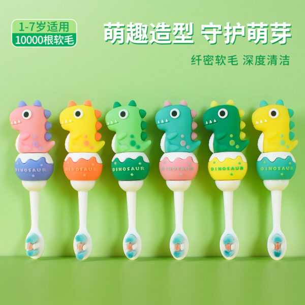 Small Dinosaure-Cute 3D Cartoon Animal Toothbrush for Kids - Extra Soft Bristles - Gentle Oral Care for Toddlers Aged 1-7